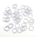 Weiße offene Biegeringe DIY Metall Verbindungsringe für handgemachten Schmuck und Schlüsselanhänger - 50 Stück/Packung (1.2x10mm) / Weiß