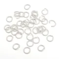 50 Stk. graue Metall Biegeringe offene Ösen für DIY Schmuckherstellung Handwerk Schlüsselanhänger - 50 Stück/Packung (1.2x10mm) / Beige