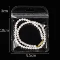 Clear ziplock plastic bag, transparent rounded corner jewelry storage packaging bag. - Outer 8.5x13cm Inner 7x10cm (50 Pieces/Pack) / Clear