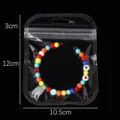 Transparent ziplock bag for jewelry storage, clear plastic sealing bag with colorful beads. - Outer 10.5x15cm Inner 9x12cm (50 Pieces/Pack) / Clear