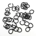Schwarze offene Metall-Springringe für DIY-Schmuckherstellung und Schlüsselanhänger. - 50 Stück/Packung (1.2x10mm) / Schwarz