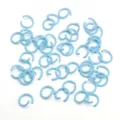 Bunte offene Eisen Biegeringe DIY Basteln Verbindungslinge für Schmuckherstellung Zubehör - 50 Stück/Packung (1.2x10mm) / Hellblau