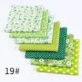 Cotton fabric bundles with green floral and polka dot prints for DIY handmade sewing crafts. - Style 19