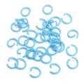 Blaue offene Biegeringe aus Eisen fuer DIY Schluesselanhaenger Bastelzubehoer Zubehoer Set - 50 Stück/Packung (1.2x10mm) / Blau