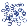 50 Stk blaue Eisen Biegeringe offen für DIY Schmuckherstellung Handwerk Zubehör. - 50 Stück/Packung (1.2x10mm) / Saphirblau