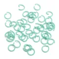 Mintgrüne Biegeringe zum Basteln von Schmuck, Metall Verbindungsringe für DIY Handwerk. - 50 Stück/Packung (1.2x10mm) / Cyan