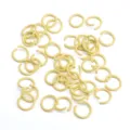 Bunte Metall-Offene Biegeringe aus Eisen für DIY Schmuckherstellung und Schlüsselanhänger. - 50 Stück/Packung (1.2x10mm) / Hellgelb