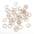 Helle beigefarbene Eisen offene Biegeringe fuer DIY handgemachte Schmuckverbinder Schluesselringe. - 50 Stück/Packung (1.2x10mm) / Hellkaffee