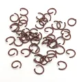 50 Stueck braune offene Biegeringe aus Eisen spritzlackiert fuer DIY Schmuck Zubehoer - 50 Stück/Packung (1.2x10mm) / Dunkelbraun