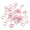 Rosa Metall Biegeringe offene Oesen Ringe Verbinder fuer DIY Basteln Schluesselanhaenger - 50 Stück/Packung (1.2x10mm) / Rosa