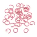 Rosa Metall Biegeringe offene Spaltringe fur DIY Handwerk Schlusselanhanger Schmuck Zubehor - 50 Stück/Packung (1.2x10mm) / Dunkelrosa