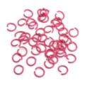Rosa offene Eisen-Biegeringe für DIY Schmuckherstellung, Basteln und Armbandverbinder Zubehör. - 50 Stück/Packung (1.2x10mm) / Fuchsia
