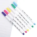 Adger Chaco Ace water soluble marking pen, assorted colors for sewing and cross stitch. - Set of 6 / Blue/White/Yellow/Green/Red/Purple