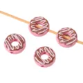 16mm acrylic donut beads for DIY handmade bracelets and phone charm jewelry accessories. - Deep Pink