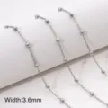 Catena con perline in acciaio inossidabile per bracciali collane fatti a mano componenti di gioielleria. - Stile 08 (FLB088, FLB089)