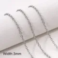 Catena in acciaio inossidabile larghezza 3mm per braccialetti collane accessori gioielli fai da te. - Stile 09 (FLB088, FLB089)