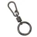 Durable alloy keychain with spring snap hook and round ring, ideal for DIY bags and keys. - 1 Set / Pack / Gun Black