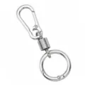 Metal alloy keychain carabiner spring ring for DIY craft and bag anti-theft hanging accessory - 1 Set / Pack / White K/Silver