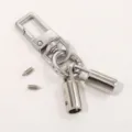 Duurzame zilveren legering vierkante gesp veerring bel DIY hardware accessoires. - 4-Delige Set (Gesp+Veerring+Bel+Schroef) / 7.5cm (ai-1 Pak) / Wit K/Zilver