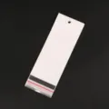 Witte kop OPP zak met ophanggat zelfklevende sieradenverpakking voor kleine artikelen - 6x17.5cm (100 Stuks/Verpakking)