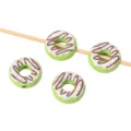 Green donut shaped acrylic loose beads for DIY handmade bracelets and jewelry accessories. - Green