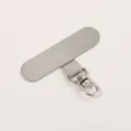 Linguetta di fissaggio per cordino telefono in metallo con moschettone girevole per fai da te. - Guarnizione Rotante per Telefono / 48x12mm 3.5cm (ai-1 Pezzo) / K bianco