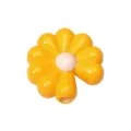 Perle fleurie jaune rembourrée, accessoire DIY coloré pour chaînes de téléphone et clés. - Petite Marguerite (Orange Jaune)