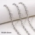 Catena a croce piatta in acciaio inossidabile larghezza 6mm fai da te gioielli braccialetto - Stile 22 (FLB088, FLB089)