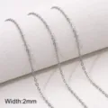 Catena in acciaio inossidabile 2mm argento variante per braccialetto collana gioielli fai da te - Stile 23 (FLB088, FLB089)