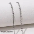 Catena a croce piatta in acciaio inossidabile accessorio gioielli DIY larghezza 2,8mm - Stile 25 (FLB088, FLB089)