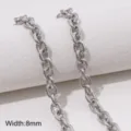 Catena incrociata torsa in acciaio inossidabile da 8 mm per gioielli e accessori per bracciali. - Stile 26 (FLB088, FLB089)