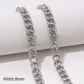 Catena piatta in acciaio inossidabile da 8mm, perfetta per bracciali e collane fai-da-te. - Stile 28 (FLB088, FLB089)