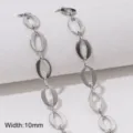 Catena in acciaio inossidabile maglie ovali 10mm larghezza per gioielli fai da te collana - Stile 30 (FLB088, FLB089)