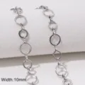 Catena a maglie circolari in acciaio inox larghezza 10mm per accessori di gioielli fai da te. - Stile 31 (FLB088, FLB089)