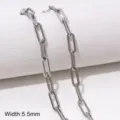 Catena graffetta in acciaio inossidabile accessorio per gioielli 5.5mm larghezza parte DIY - Stile 35 (FLB088, FLB089)