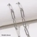 Catena paperclip in acciaio inox larghezza 6mm, componenti per gioielli fai da te. - Stile 39 (FLB088, FLB089)