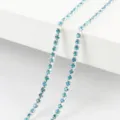 Sparkling blue rhinestone claw chain for DIY jewelry making, beautiful necklaces, and crafts. - Silver Base Lake Blue / 2mm (1 Meter)