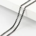 Black rhinestone chain dense crystal claw chain DIY craft material for jewelry making necklace - Black base Black / 2mm (1 Meter)