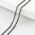 Dark metal rhinestone cup chain for DIY jewelry making, necklace, bracelet, and craft projects. - Black Base Dark Purple / 2mm (1 Meter)