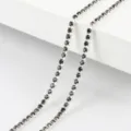 Silver claw chain with black rhinestones for DIY jewelry making crafts necklaces bracelets. - Silver Base Black / 2mm (1 Meter)
