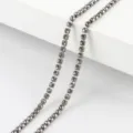Rhinestone cup chain for DIY jewelry making, black gunmetal base with sparkling clear stones. - Black Base Transparent Gray / 2mm (1 Meter)
