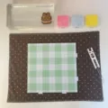 Perler bead pegboard set with green white plaid grid, colorful bead boxes and craft tools for DIY - 78 Long Pegs Style / 1 Piece / Light Green