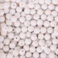 Perles rondes en acrylique blanc pour fabrication de bijoux artisanaux DIY, perles unies. - Lot de 200 (6mm) / Blanc