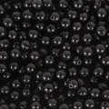 Perles rondes en acrylique noir en vrac pour fabrication de bijoux artisanaux DIY faits main. - Lot de 200 (6mm) / Noir