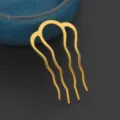 Peigne à cheveux doré à 4 dents ondulées accessoire DIY pour coiffe traditionnelle. - Style Or Droit / 1 Pièce / Or / Petit (Environ 26*46mm)