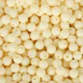 Perles rondes en acrylique crème perles en vrac bricolage bijoux fournitures pour artisanat - Lot de 200 (6mm) / Beige