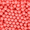 Cuentas redondas de acrilico rosa cuentas sueltas de color caramelo para manualidades de joyas - Paquete de 200 (6mm) / Rojo Coral