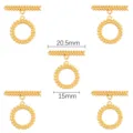 Gold plated OT toggle clasp set for DIY jewelry making bracelets and necklaces 20.5mm 15mm - Wheat-ear Style
