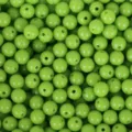 Abalorios redondos de acrílico verde brillante, cuentas sueltas color caramelo para manualidades DIY. - Paquete de 200 (6mm) / Verde