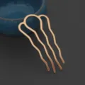 Rose gold 4-prong wavy hair comb DIY material antique Hanfu headwear hair accessory base - KC Gold Style / 1 Piece / Rose Gold / Large (Approx. 35*65mm)